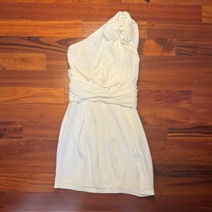 MM Couture One Shoulder White Mini Dress